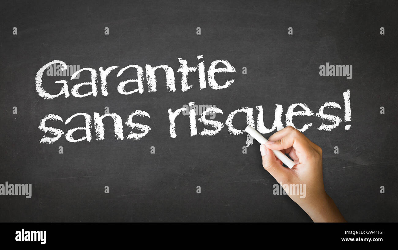 Garantie sans risque (en français) Banque D'Images