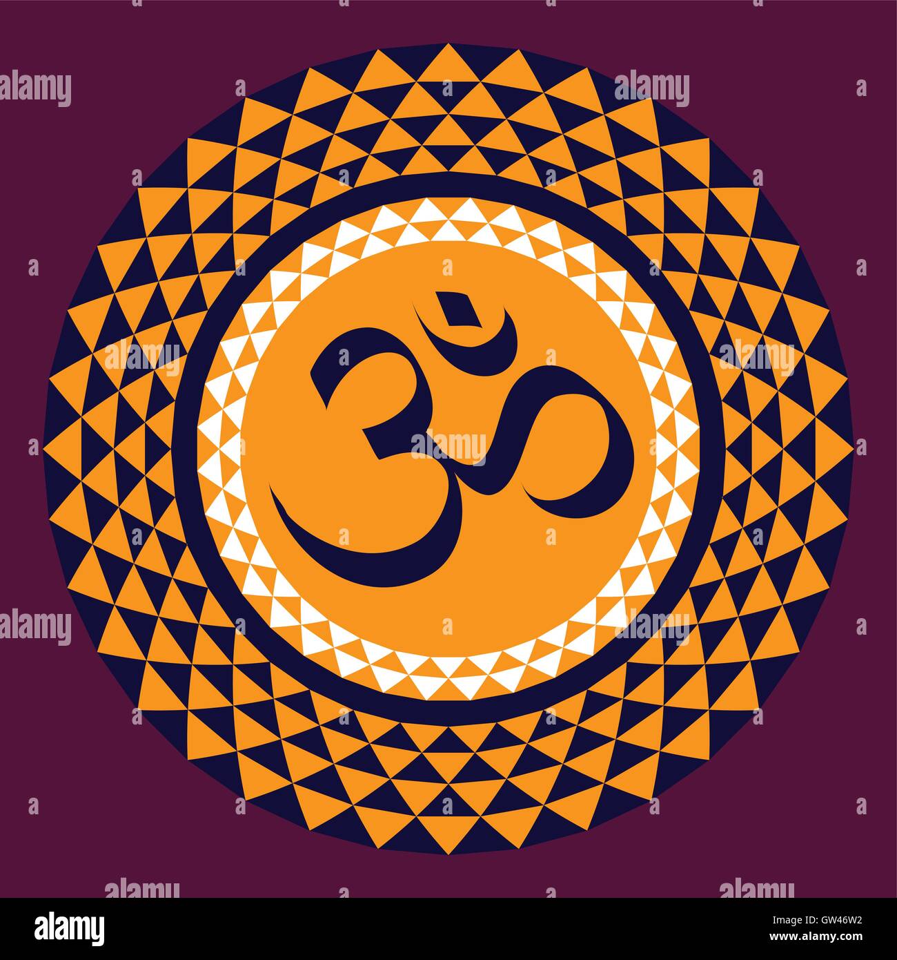 Om dans le mille petal lotus ; un symbole sacré dans l'hindouisme et le bouddhisme. Illustration de Vecteur