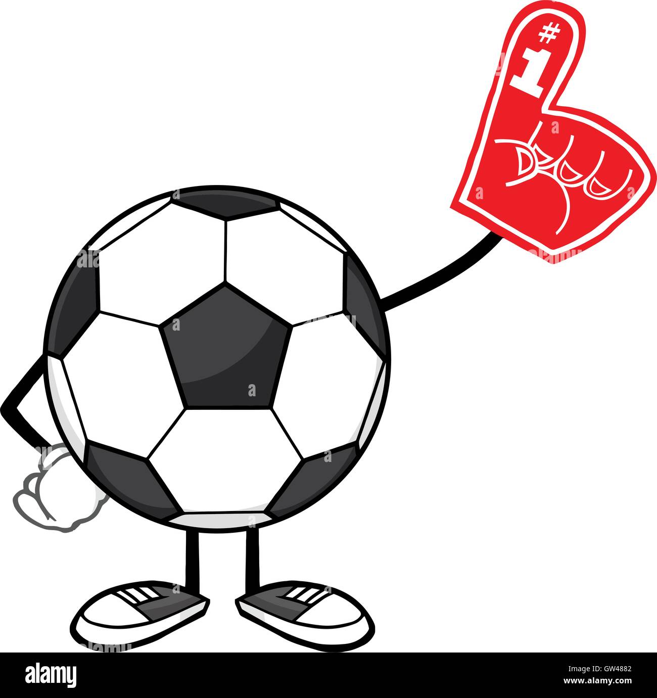 Ballon de soccer Faceless personnage portant un doigt de mousse Image  Vectorielle Stock - Alamy