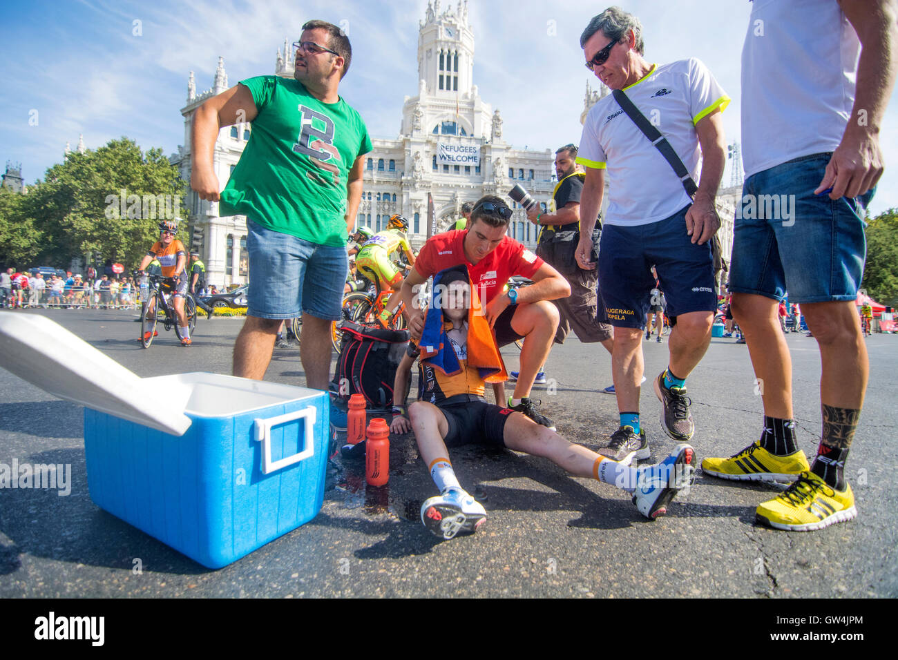 Madrid, Espagne. 11 Septembre, 2016. L'équipe de Lointek Eider Merino () pendant la course d'une journée de la femme de l'UCI World Tour 'Madrid Challenge" le 11 septembre 2016 à Madrid, Espagne. Crédit : David Gato/Alamy Live News Banque D'Images