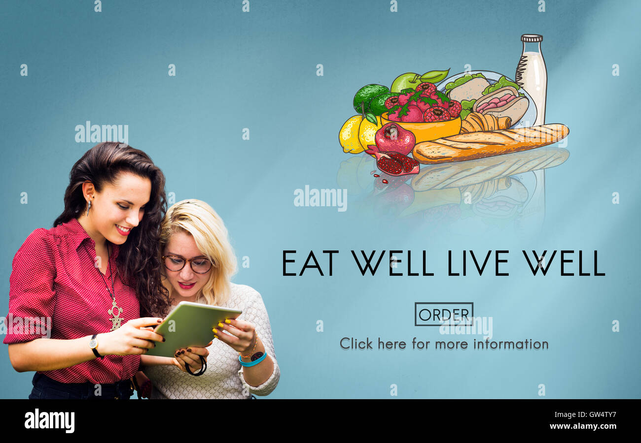 Bien manger Bien Vivre Frais sain Nutrition Concept Organique Banque D'Images