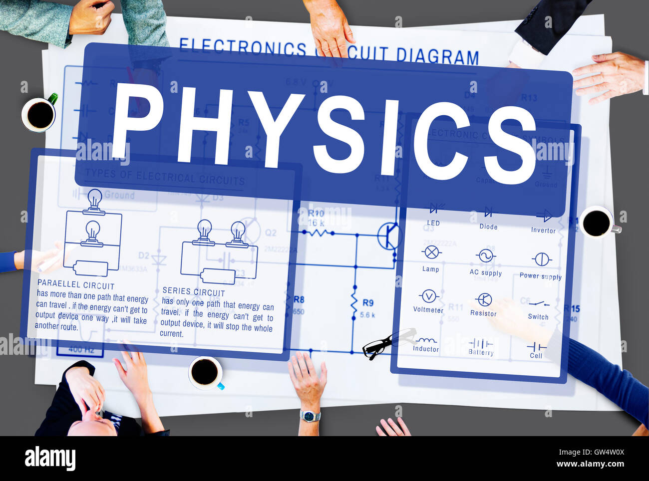 Expérience de physique Fonction de formule complexe Concept Banque D'Images