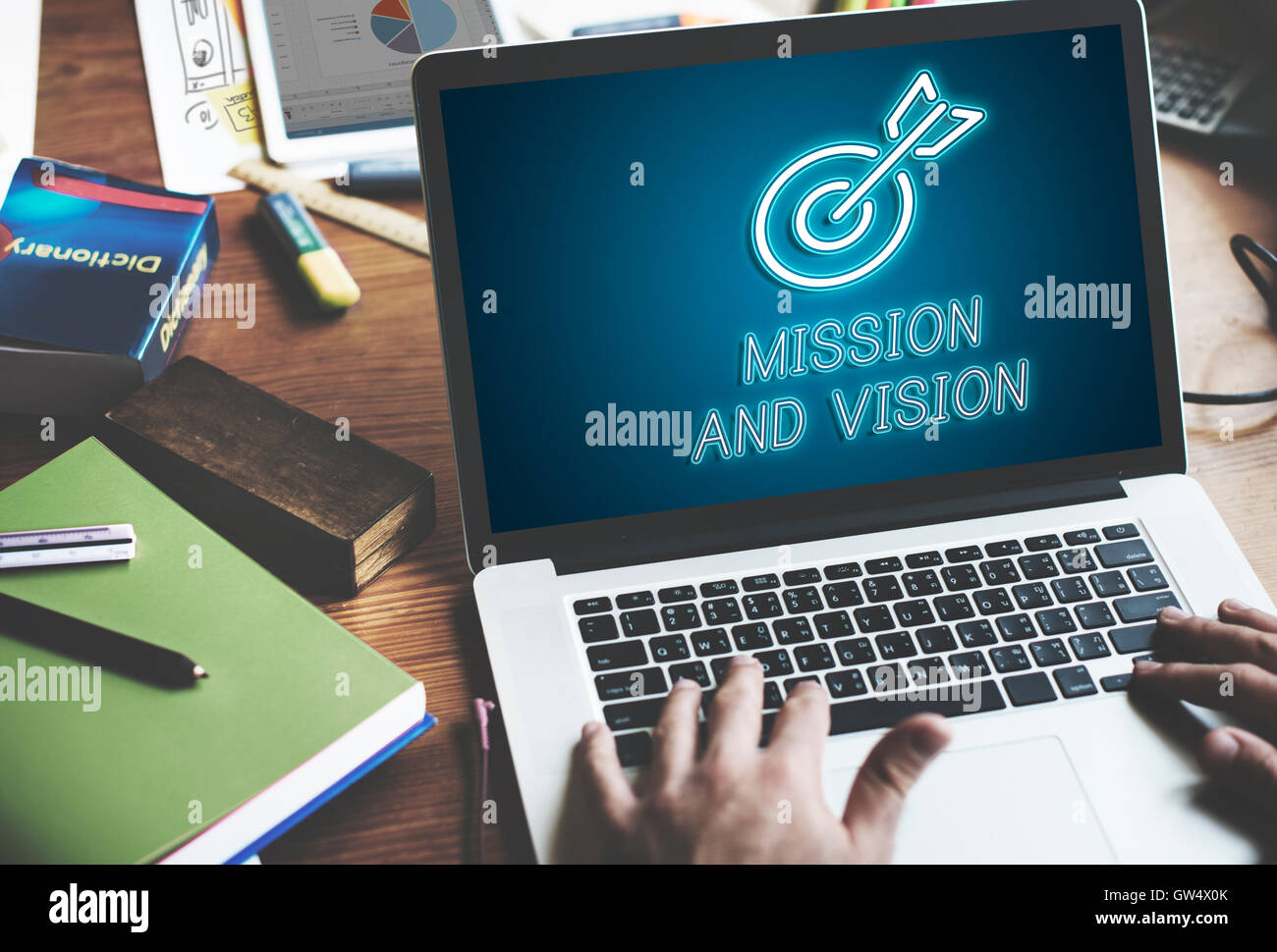Mission vision cible Objectif Objectif Business Concept Banque D'Images