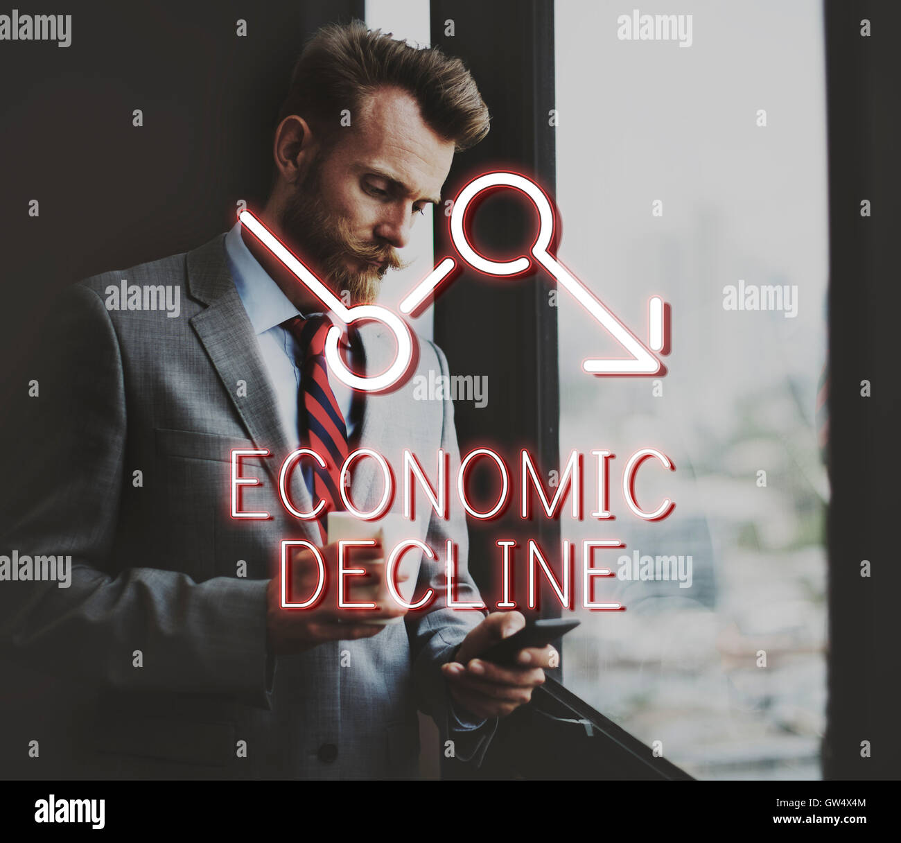 Critique de l'inflation récession faillite Concept Graphique Banque D'Images
