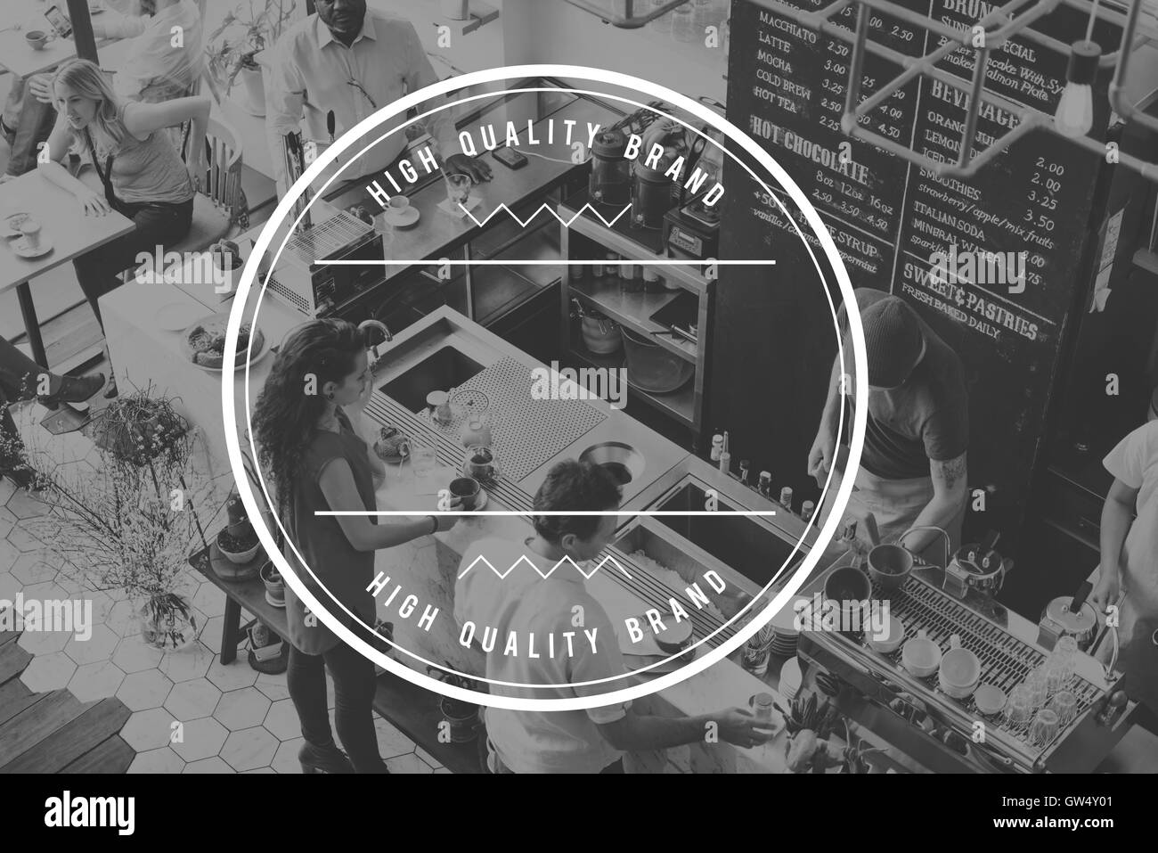 La commercialisation de la marque de haute qualité de marque d'entreprise Concept Copy Space Banque D'Images