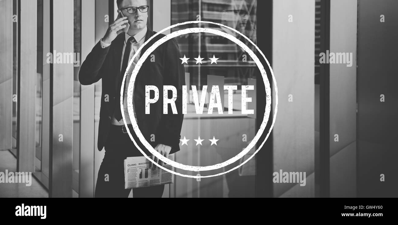 La vie privée privée Confidentiel Secret restreint Concept fidèle Banque D'Images