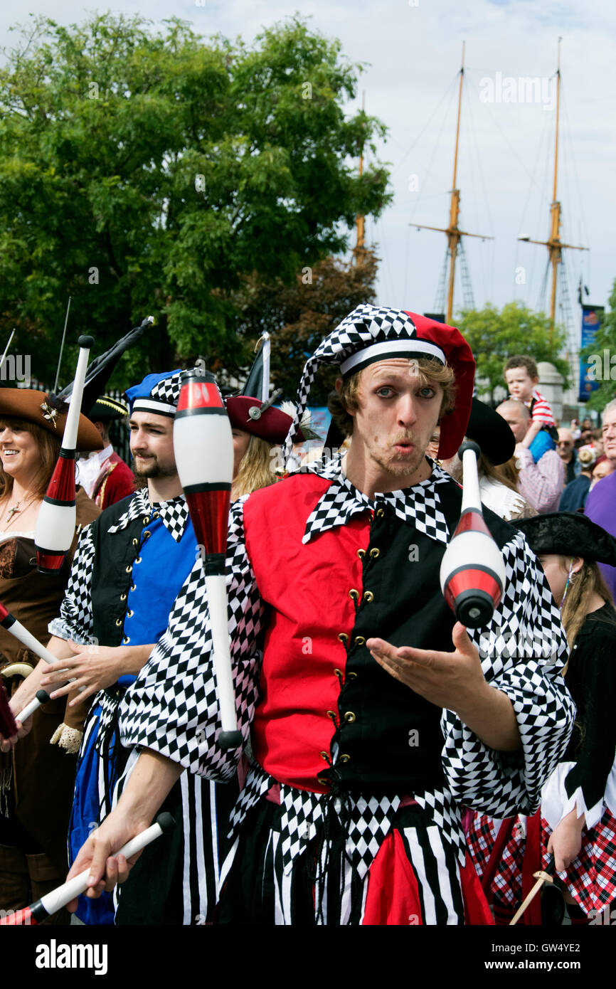Liverpool, Royaume-Uni. 10 Sep, 2016. Festival pirate à l'Albert Dock Liverpool UK. Un événement familial doté d''un sirènes et pirates Banque D'Images