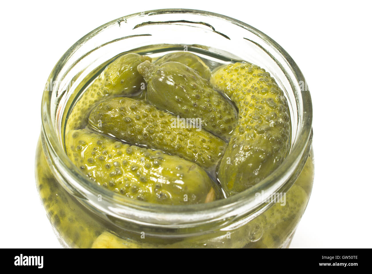Pot de cornichon ouvert Banque de photographies et d’images à haute