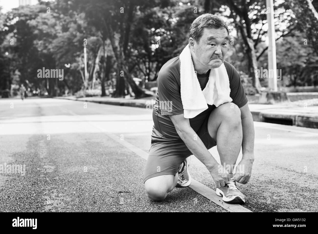 Senior Adult Jogging Sport Concept d'activité de l'exercice en cours Banque D'Images