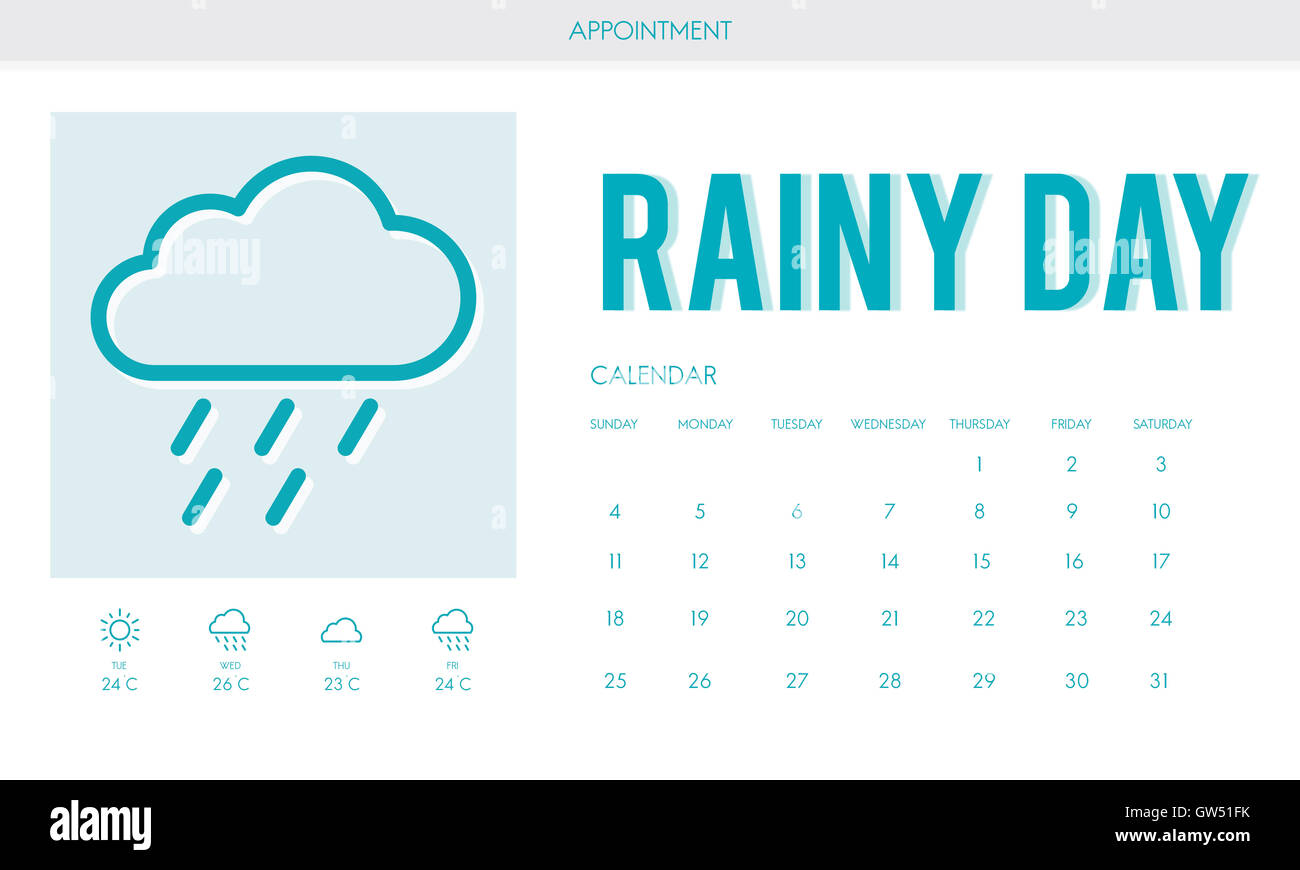 Jour de pluie Prévisions Conditions météo Rainy Concept Cloud Banque D'Images