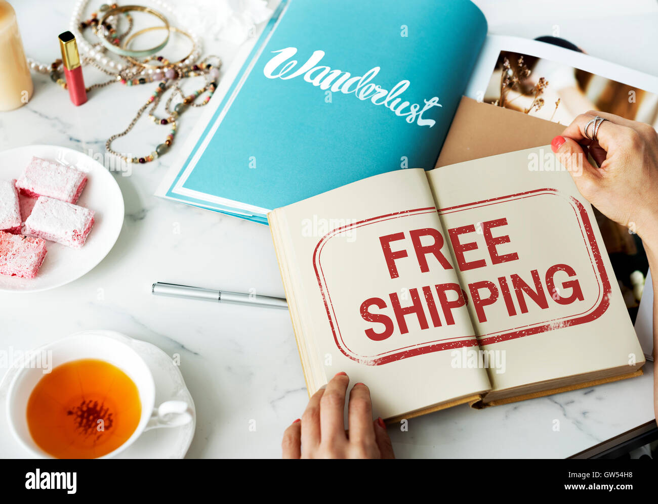 Livraison gratuite Livraison Concept signe Banque D'Images