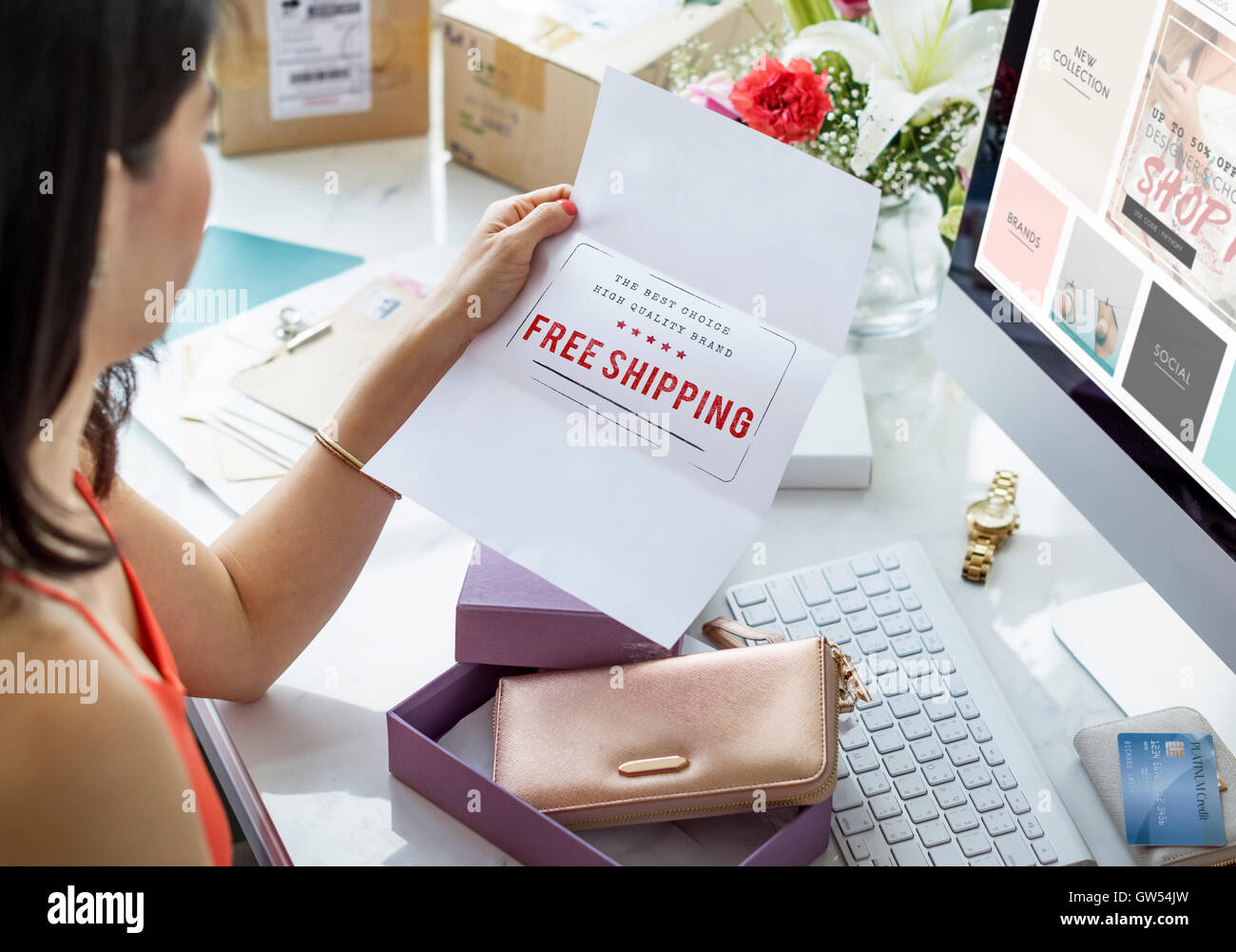 Livraison Livraison gratuite Stamp Concept Graphique Banque D'Images