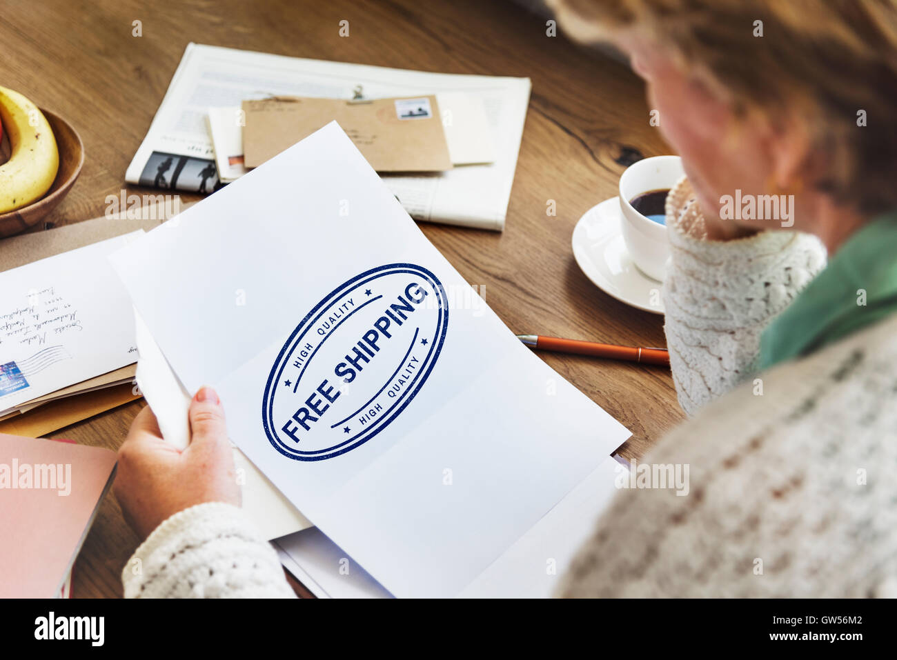 Livraison Livraison gratuite Stamp Concept Graphique Banque D'Images