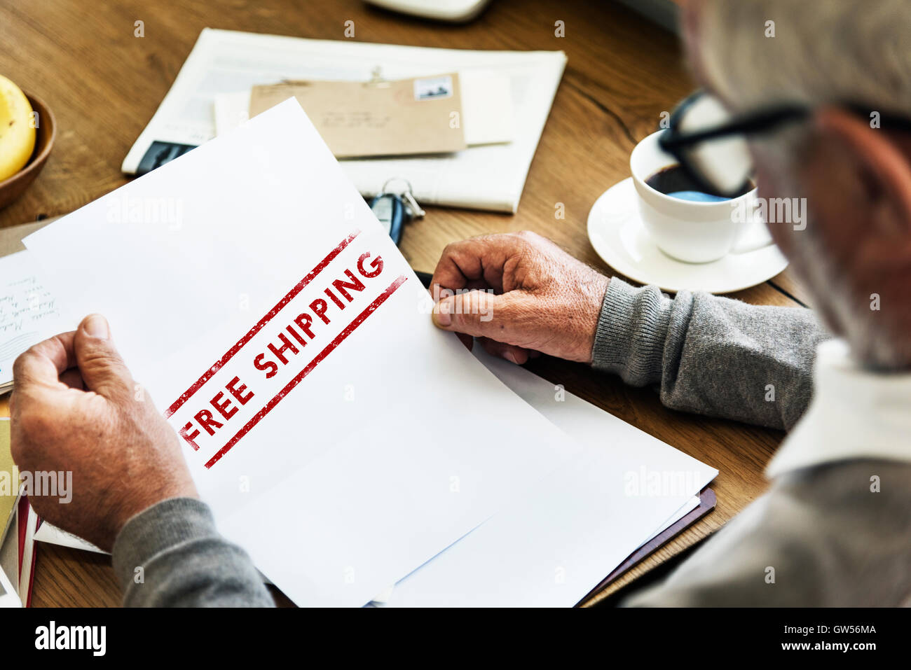 Livraison Livraison gratuite Stamp Concept Graphique Banque D'Images