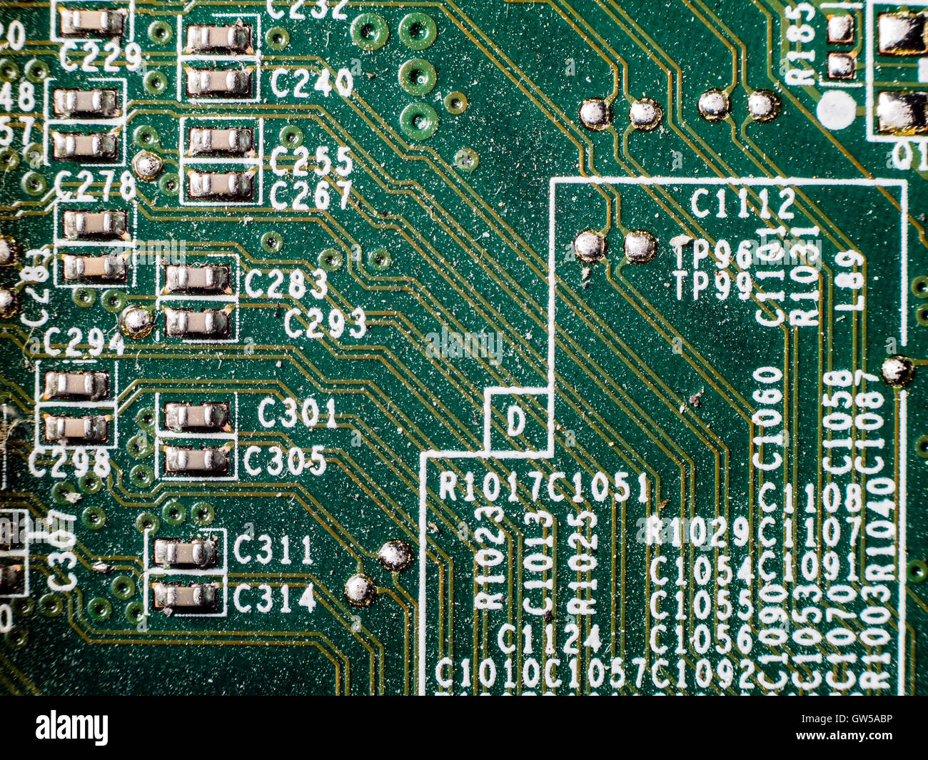 Détail d'une carte mère le bloc-notes Banque D'Images