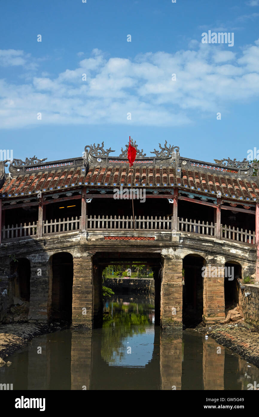 Pont couvert japonais historique (5e-6e siècle), Hoi An (Site du patrimoine mondial de l'UNESCO), Vietnam Banque D'Images