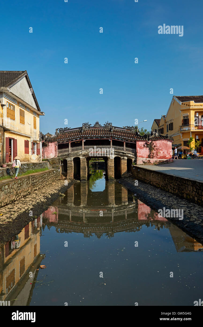 Pont couvert japonais historique (5e-6e siècle), Hoi An (Site du patrimoine mondial de l'UNESCO), Vietnam Banque D'Images