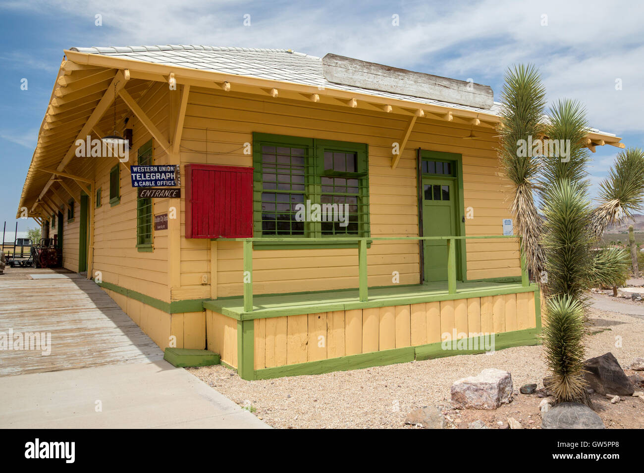 Las Vegas, Nevada - Le Boulder City (Nevada) 1931 railroad station au Clark County Museum. Banque D'Images
