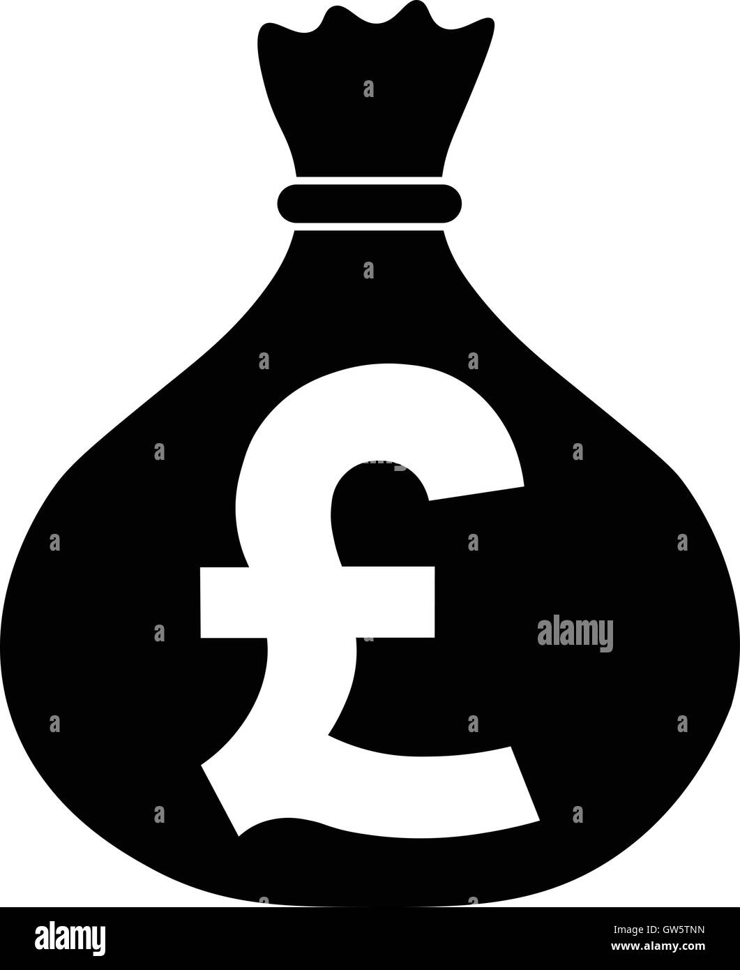 Sac d'argent icon avec la livre sterling GBP Monnaie Symbole , Symbole , vector illustration Illustration de Vecteur