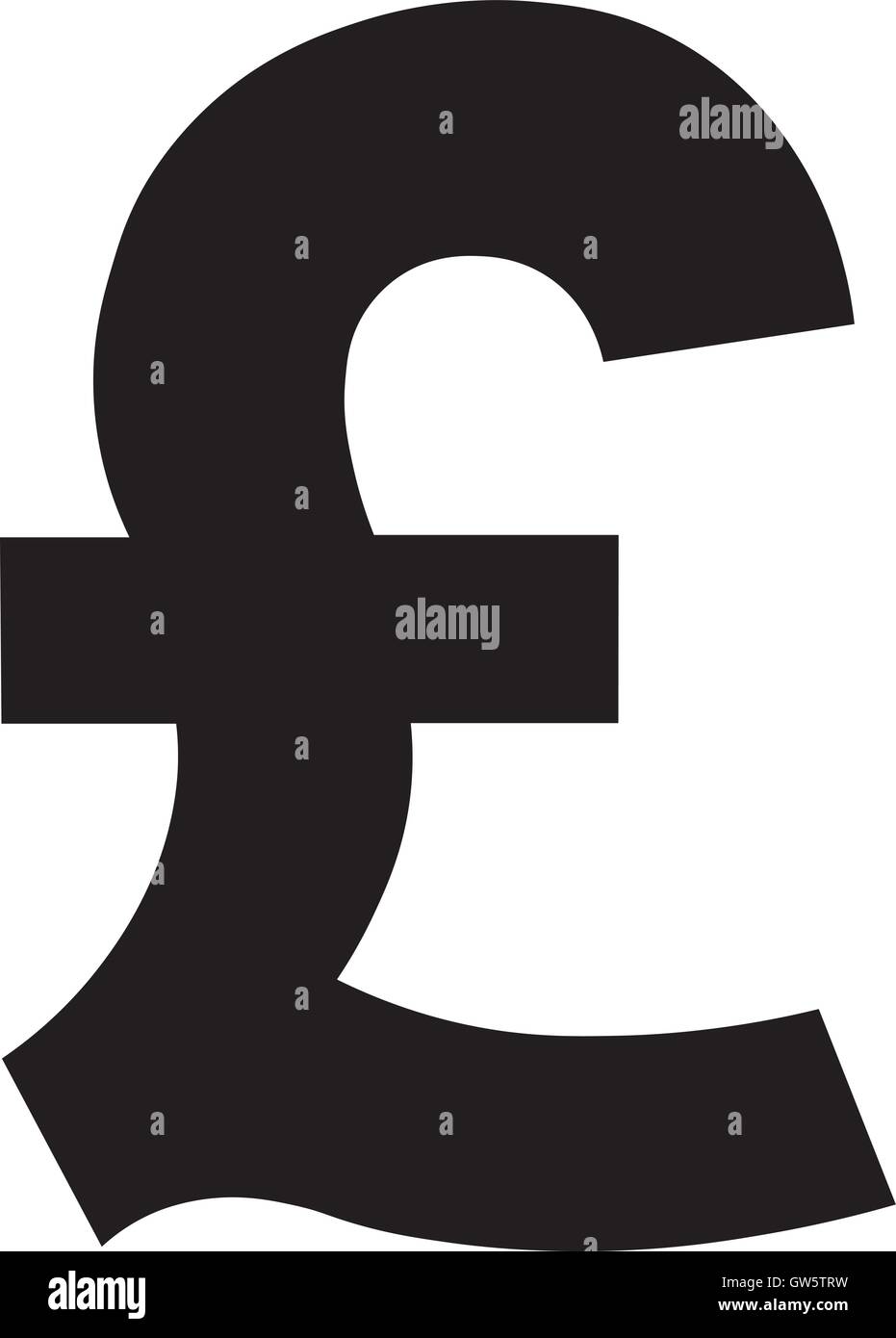Symbole de la livre sterling. Livre Sterling argent signe. GBP Monnaie symbole, black vector illustration. Illustration de Vecteur