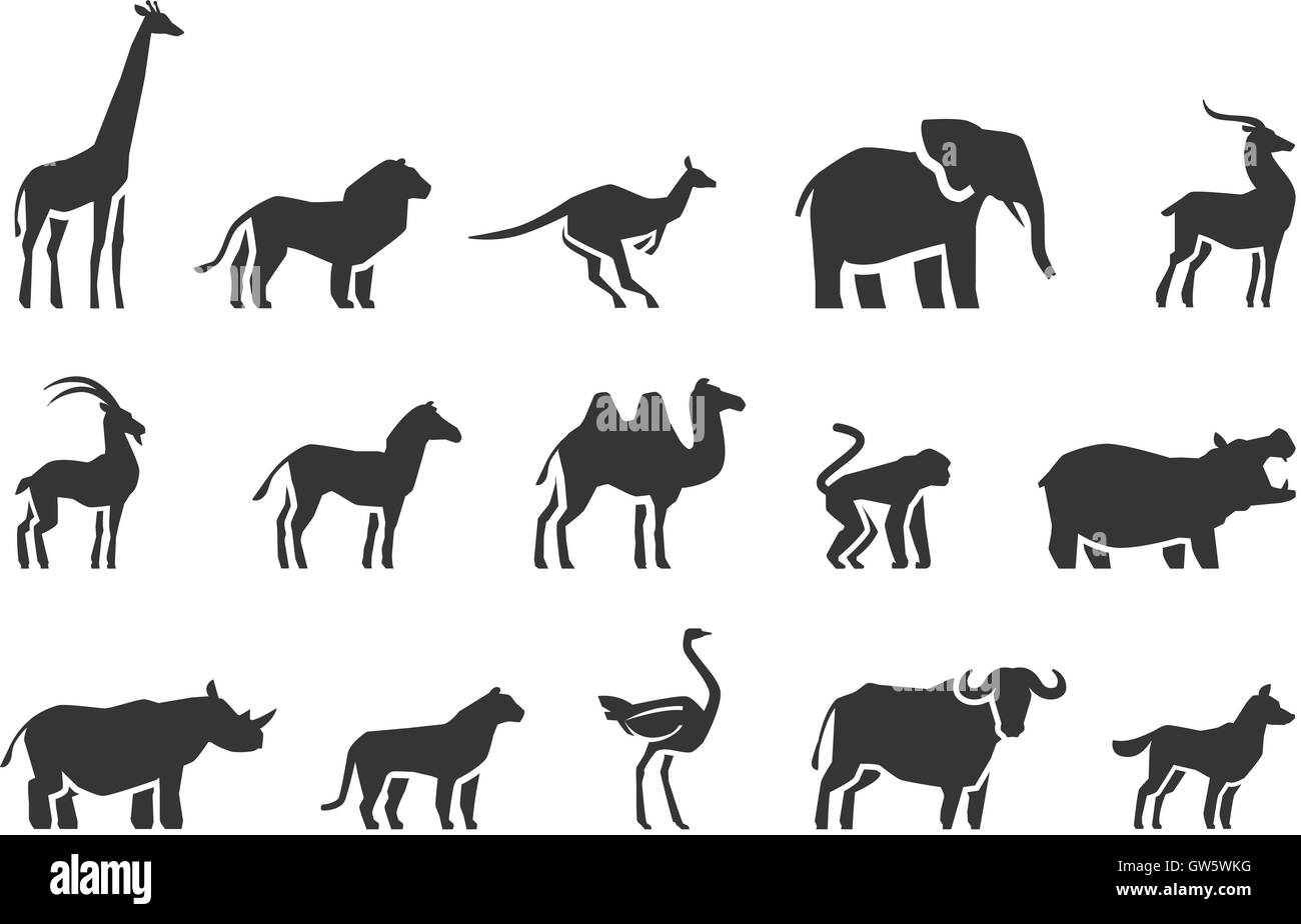 Vector icons set Animaux Illustration de Vecteur