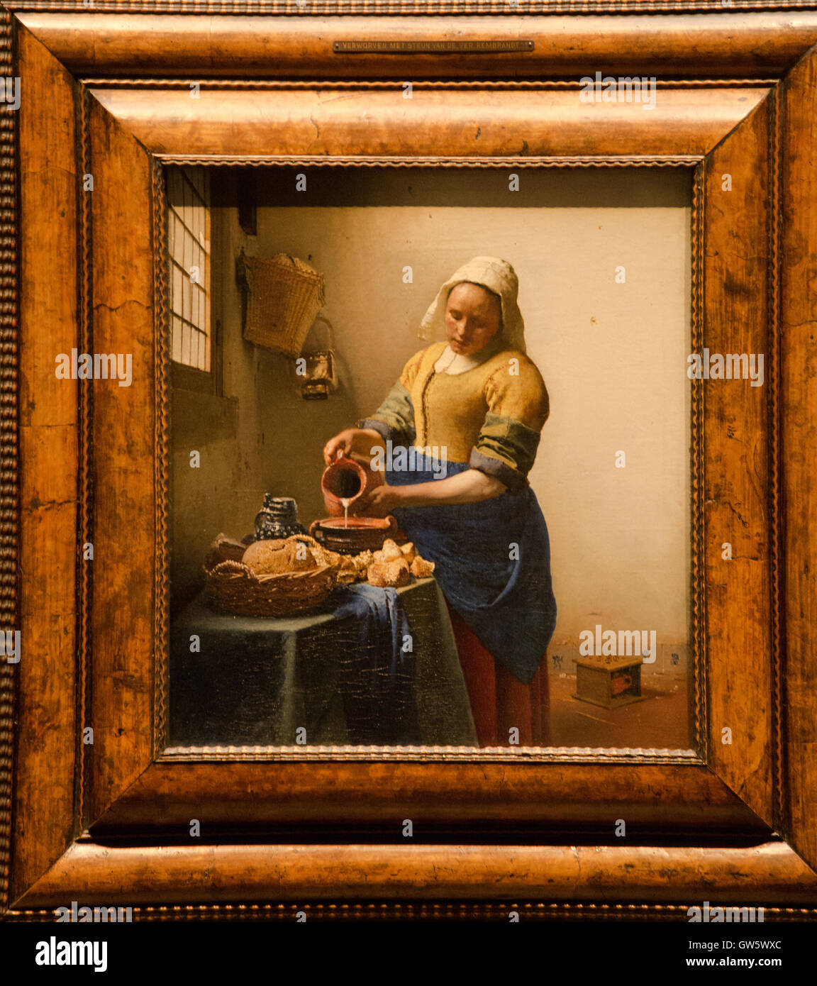 "La laitière" 1660 Johannes Vermeer Banque D'Images