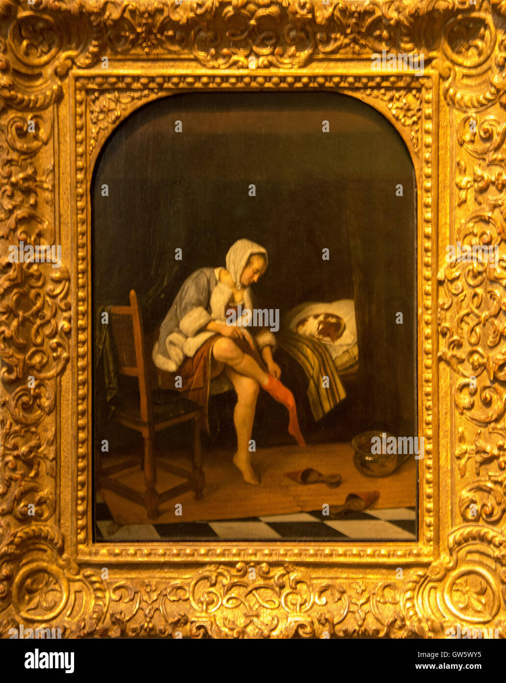 'La femme à sa toilette" 1655-1660 jan havicksz steen Banque D'Images