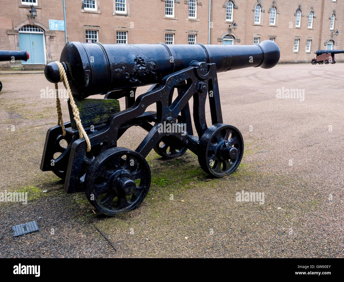 Une arme à canons en fer le Berwick-on-Tweed barracks, musée de l'infanterie et de Berwick Banque D'Images