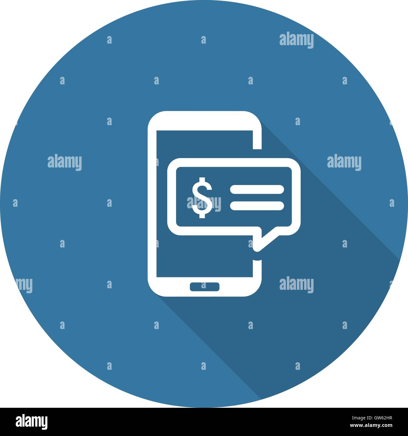 L'icône de notification par SMS. Modèle plat. Illustration de Vecteur