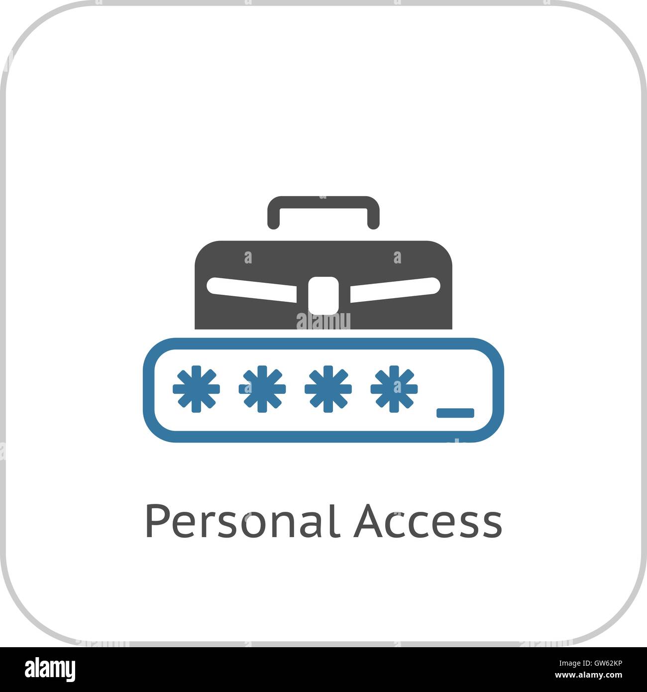 L'icône d'accès personnel. Modèle plat. Illustration de Vecteur