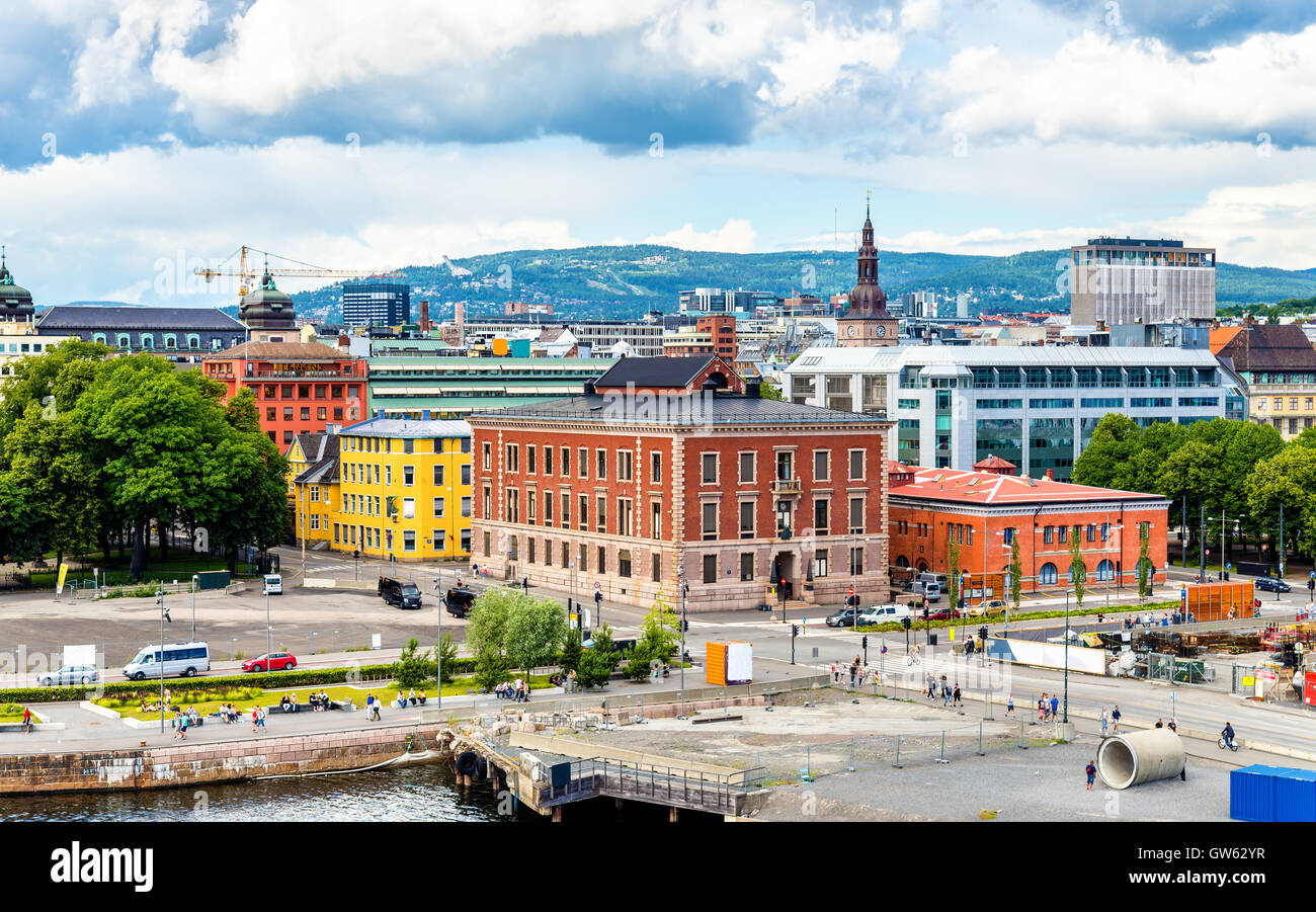 Vue sur le centre-ville d'Oslo, la capitale de la Norvège Banque D'Images