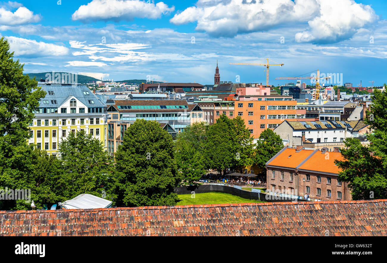 Vue sur le centre-ville d'Oslo, la capitale de la Norvège Banque D'Images