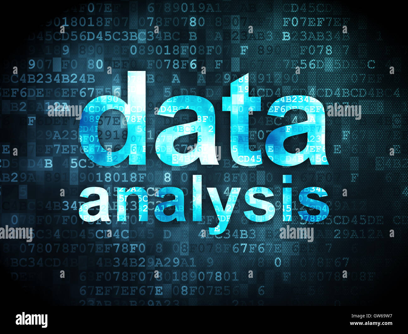Concept de l'information : analyse des données sur l'arrière-plan numérique Banque D'Images