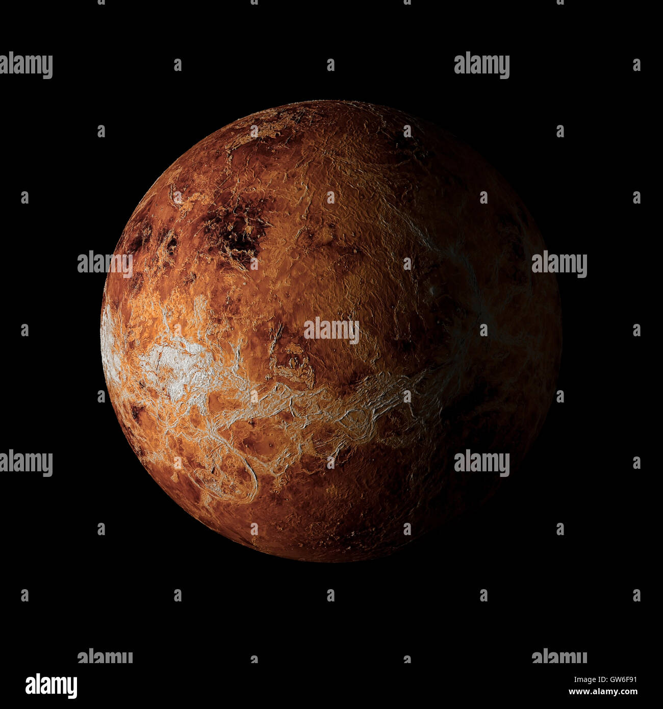 Système solaire planète Vénus sur fond noir rendu 3D. Éléments de cette image fournie par la NASA Banque D'Images