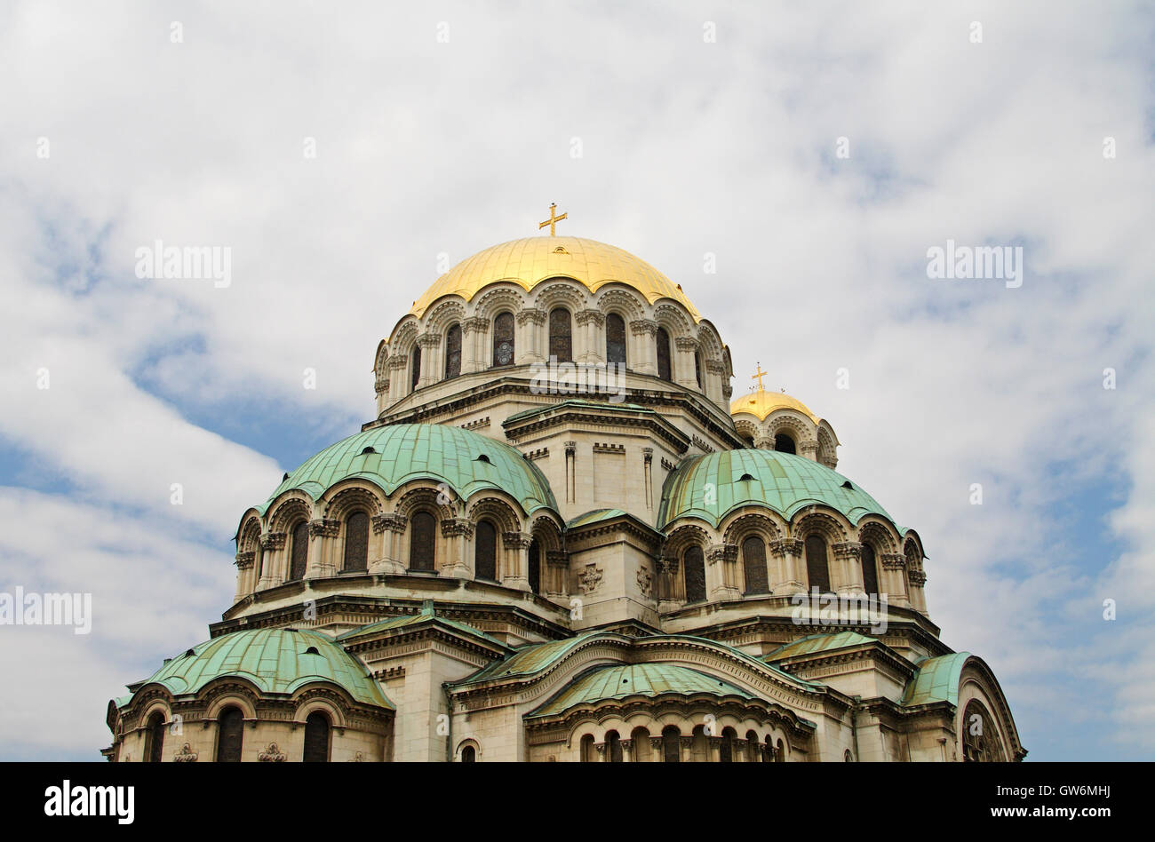 Les dômes de la cathédrale Alexander Nevsky St, Sofia, Bulgarie Banque D'Images