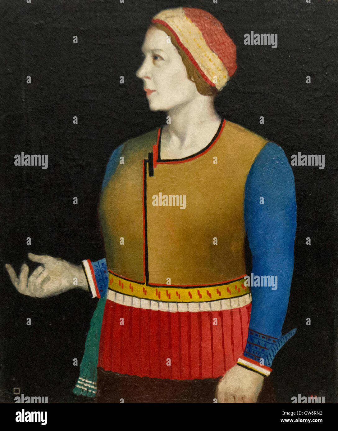 Kazimir Malevitch : 'Portrait de femme de l'artiste" Huile sur toile (1933). Banque D'Images