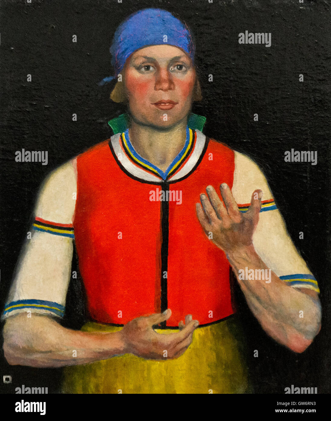 Kasimir Malevitch : "travailleur" (Работница). Huile sur toile. (1933) Banque D'Images