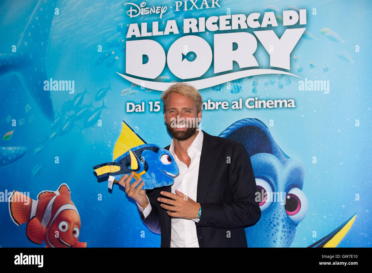 Rome, Italie, le 12 septembre 2016. Le nageur italien Massimiliano Rosolino, sonorisateur et à l'aperçu du film 'Trouver Dory' ay Audotorium Conciliazione, crédits : Luigi de Pompeis/Alamy live news Banque D'Images