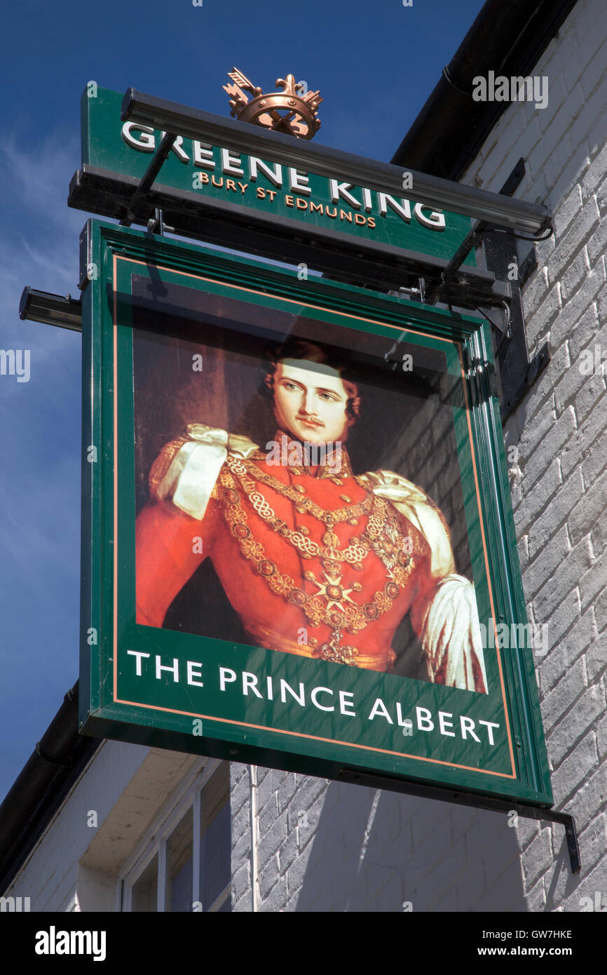 Prince Albert enseigne de pub, Ely, Cambridgeshire, Angleterre, Banque D'Images