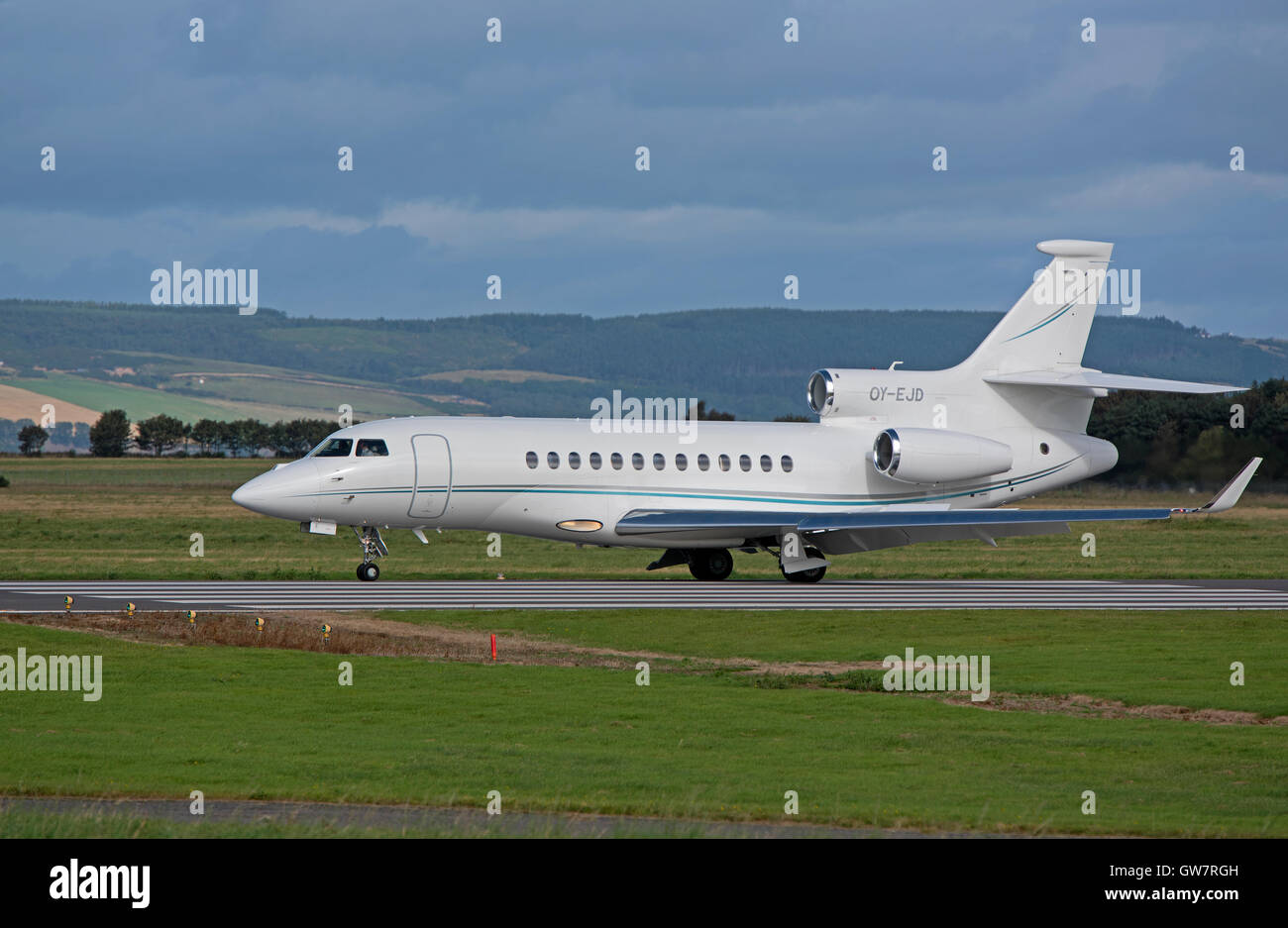 Dassault Falcon 7X d'affaires Enregistrement Avion OY-MED. 11 239 SCO. Banque D'Images