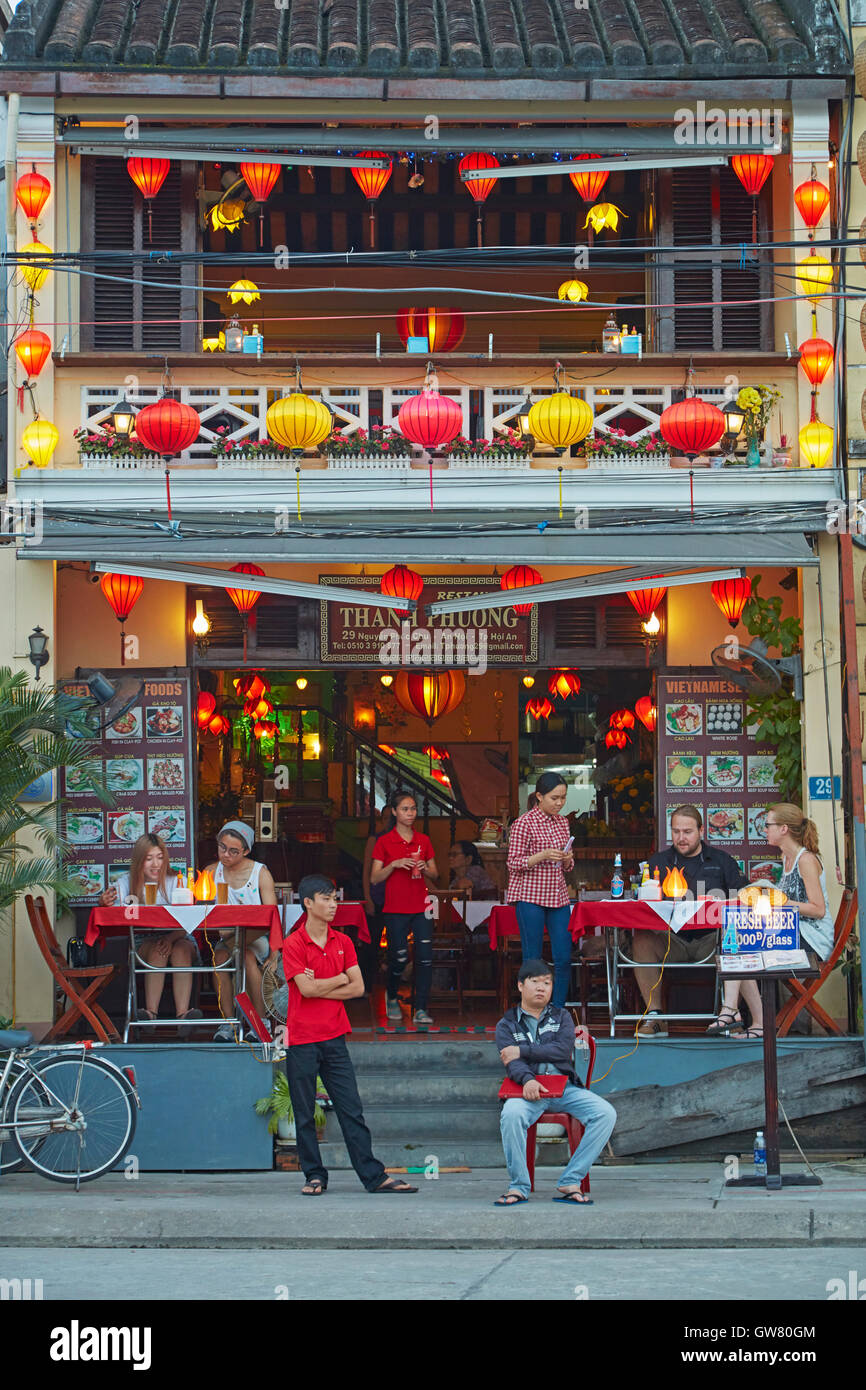 Restaurant, Hoi An (Site du patrimoine mondial de l'UNESCO), Vietnam Banque D'Images