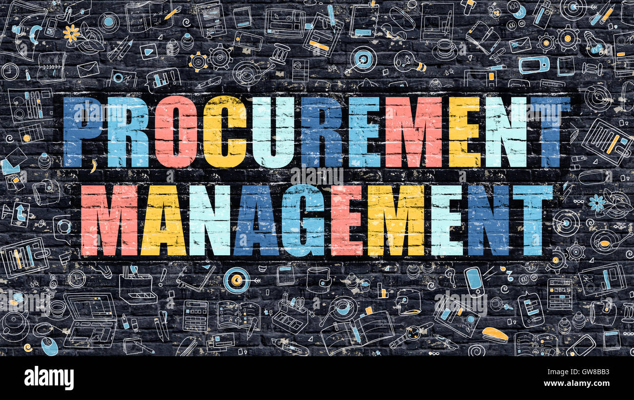 Concept de gestion des achats avec Doodle icônes de design. Banque D'Images