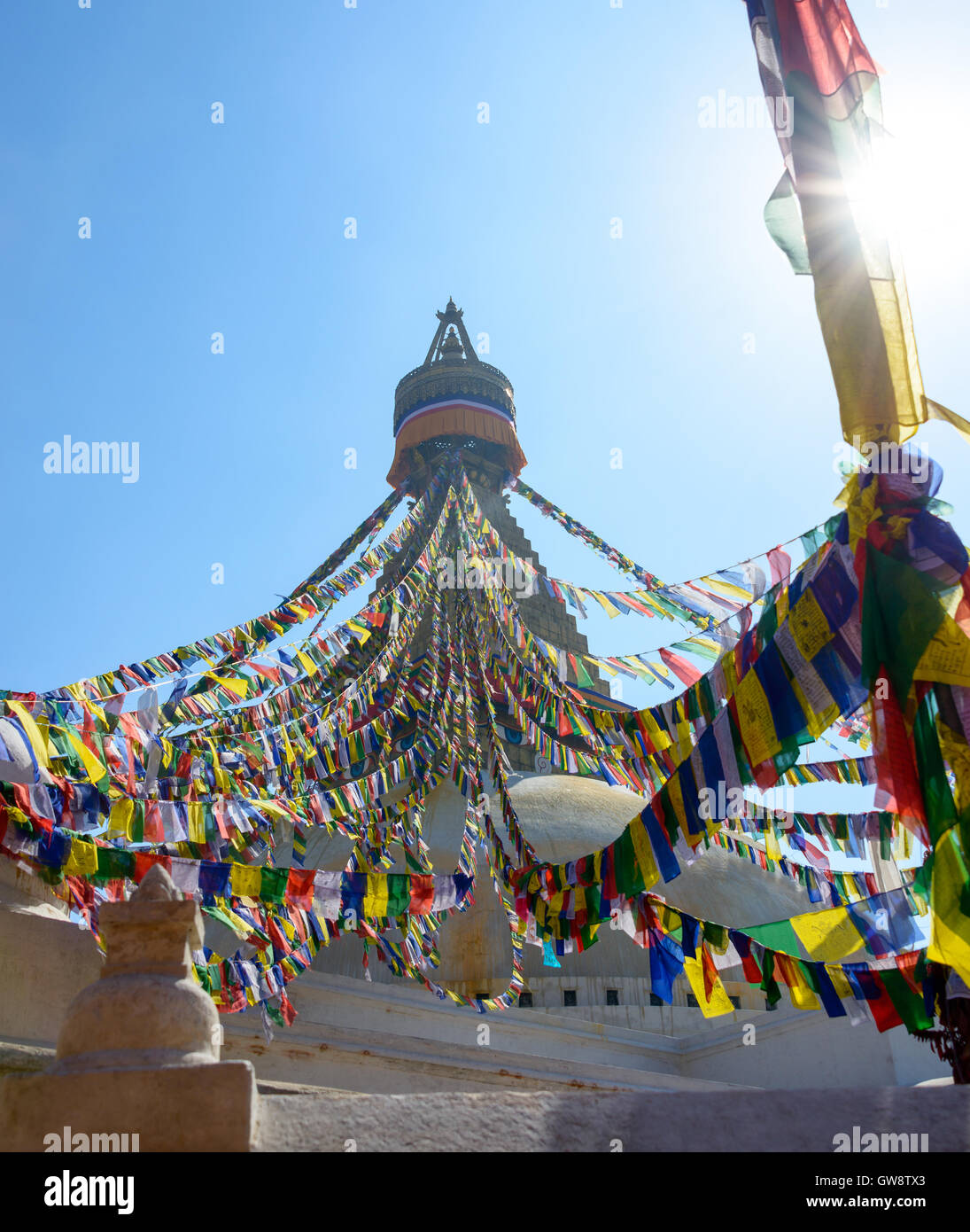 Stupa Boudhanath à Katmandou, Népal Banque D'Images