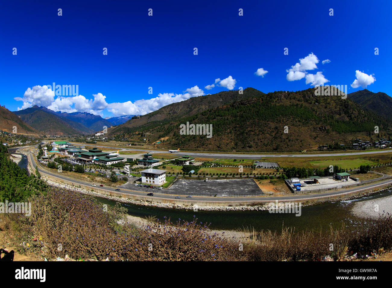 L'Aéroport International de Paro, Bhoutan Banque D'Images