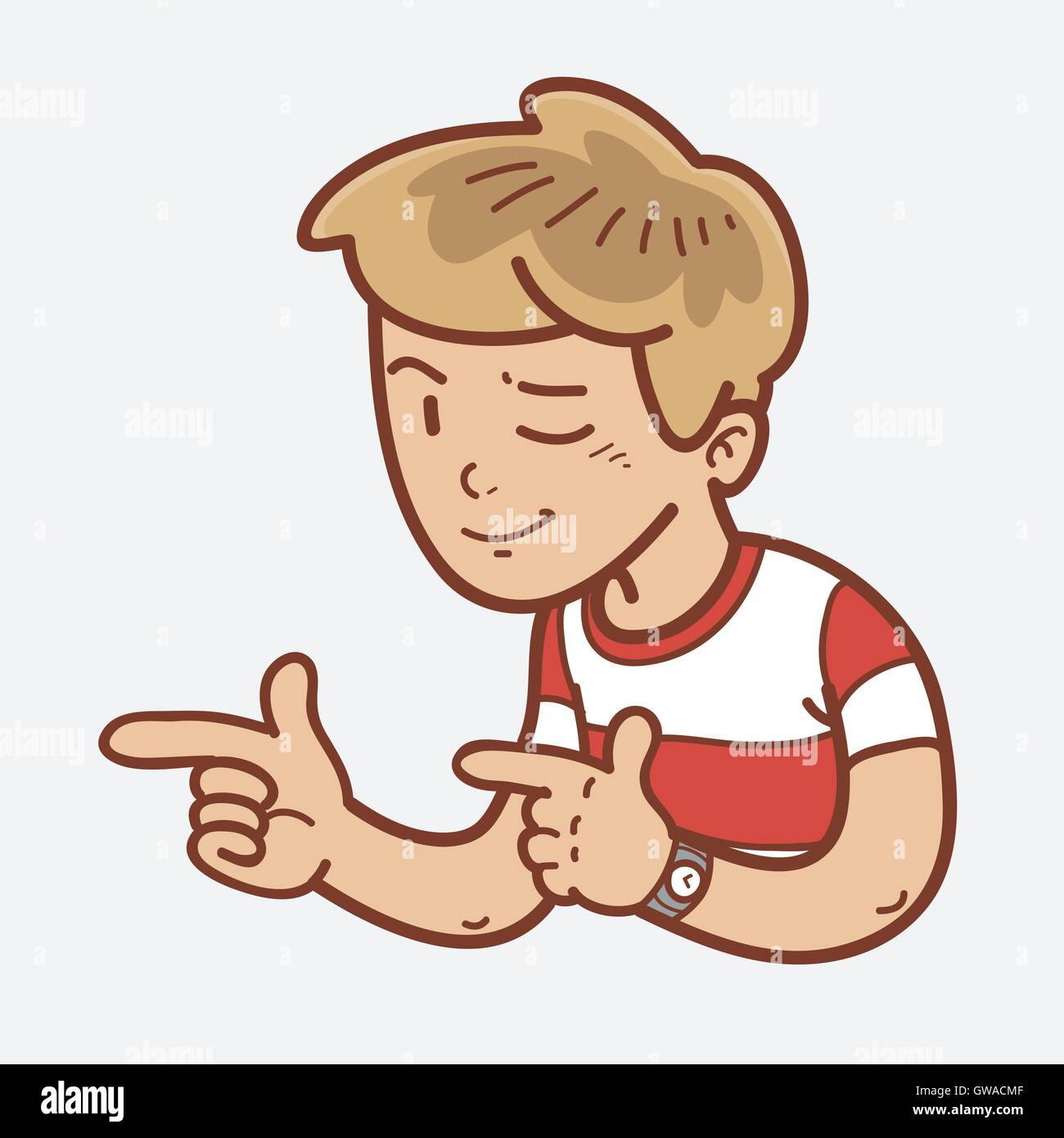 Homme pointant à deux mains Illustration de Vecteur