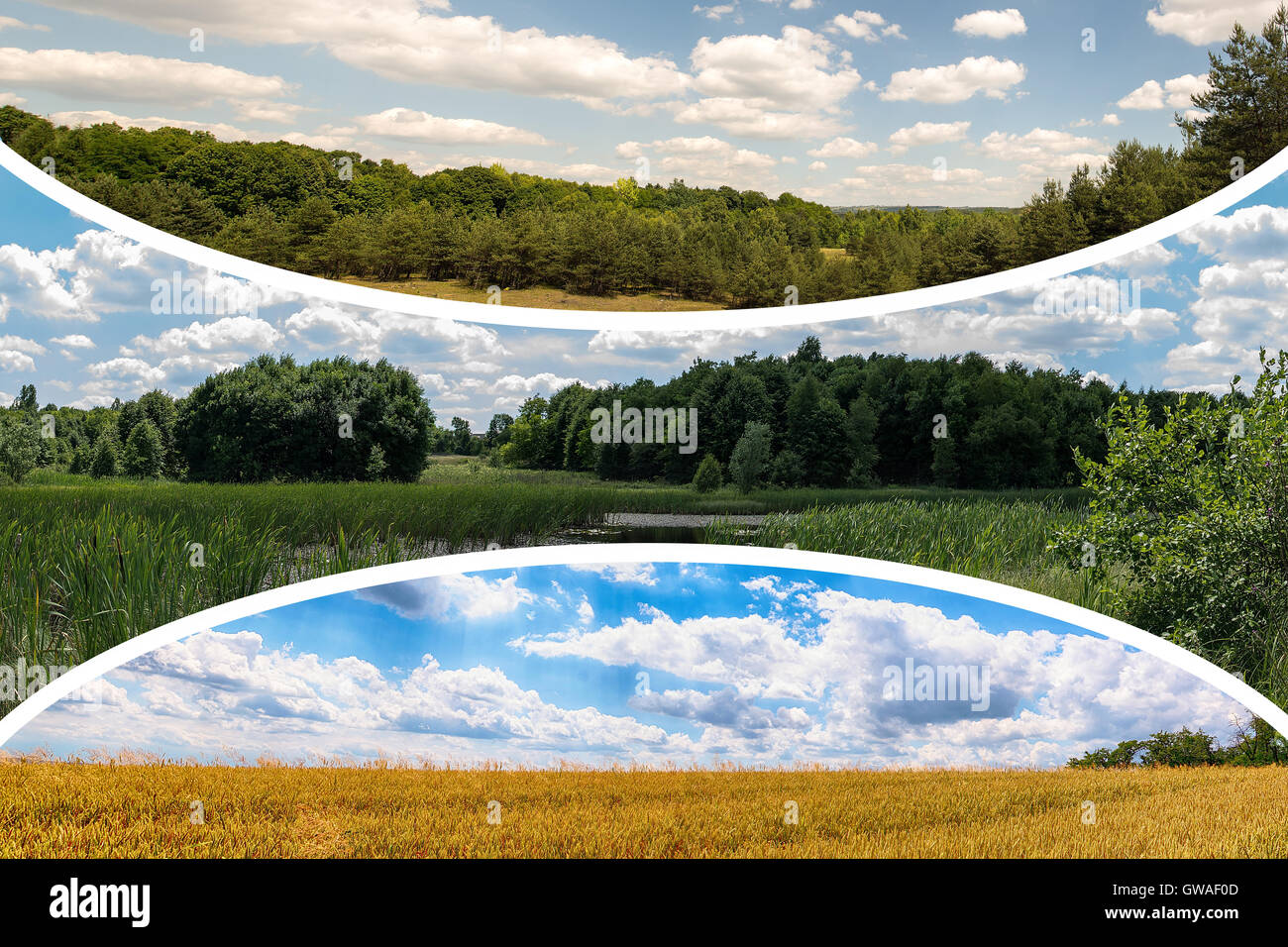 Collage d'images de paysages - nature background (mes photos) (Pologne) Banque D'Images