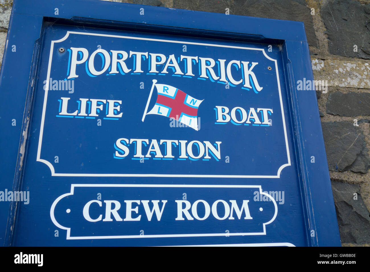 La vie de l'équipage de la station de bateau Stranraer prix sign Banque D'Images