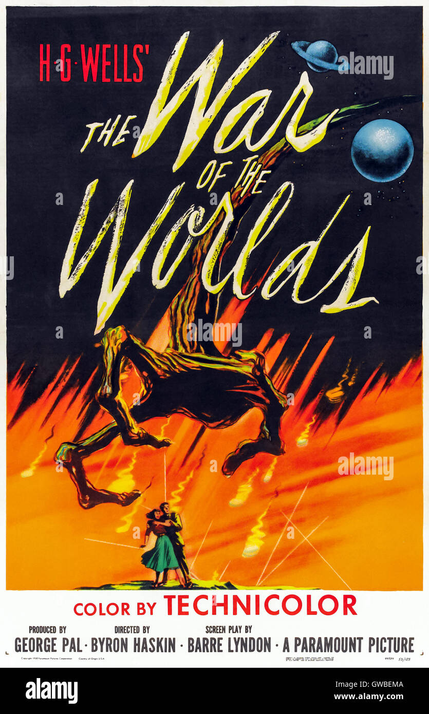 La Guerre des mondes (1953) réalisé par Byron Haskin et avec Gene Barry, Ann Robinson, Les Tremayne. H.G. Wells' histoire d'une invasion extraterrestre envahit le grand écran. Banque D'Images La Guerre des mondes (1953) réalisé par Byron Haskin et avec Gene Barry, Ann Robinson, Les Tremayne. H.G. Wells' histoire d'une invasion extraterrestre envahit le grand écran. Banque D'Images