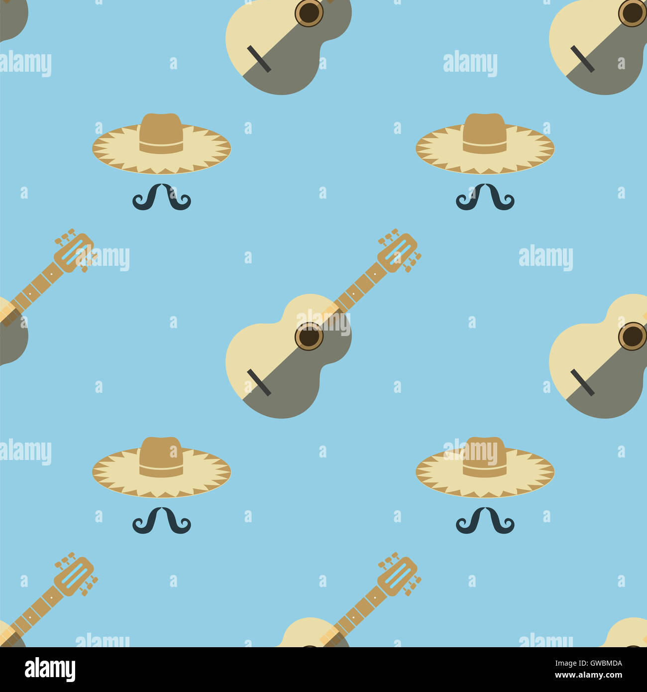 Guitare mexicaine motif transparent Banque D'Images