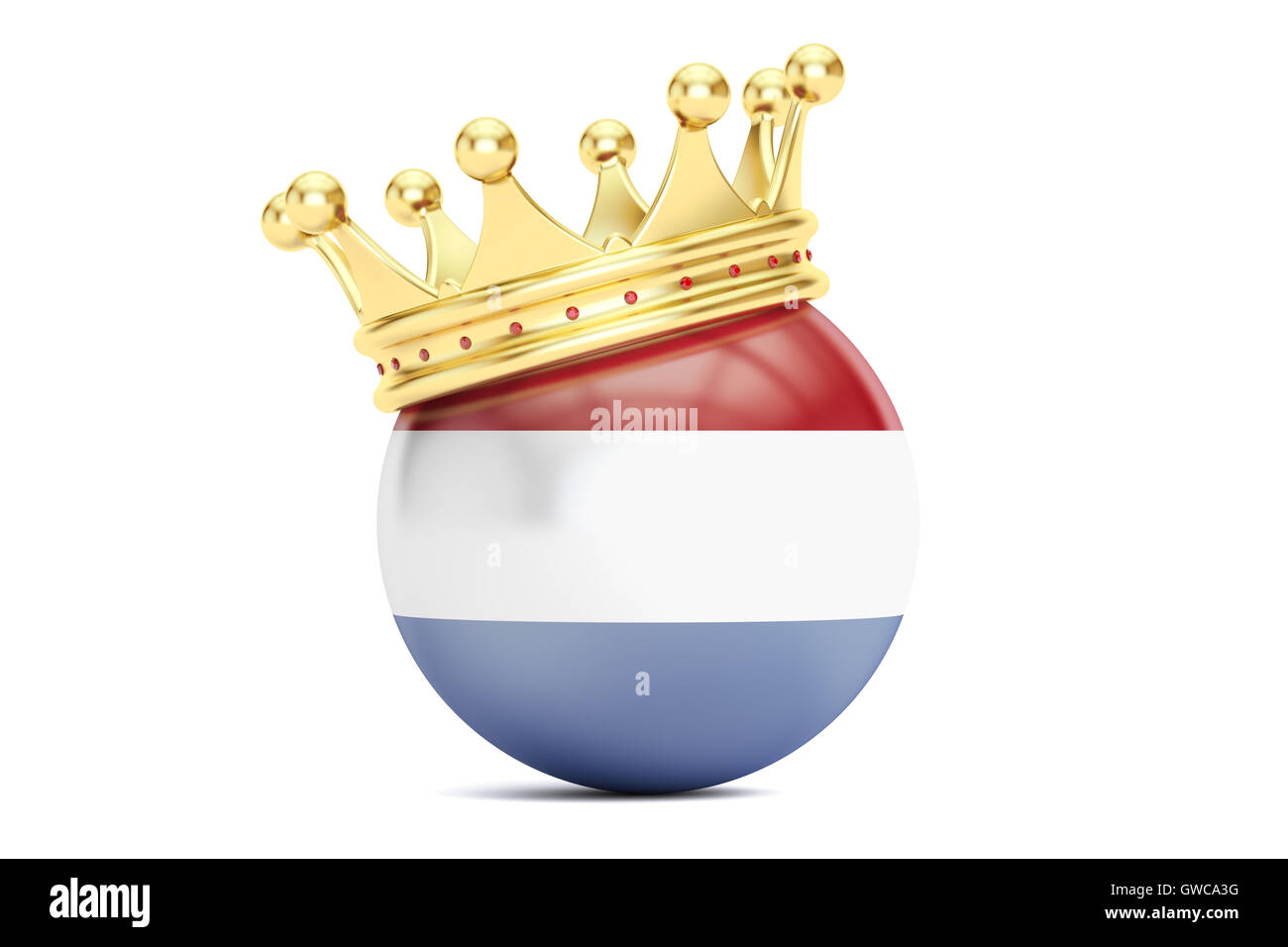 Couronne avec pavillon de Royaume des Pays-Bas, 3D Rendering Banque D'Images